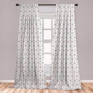 (4) Geometric Room Darkening Rod Pocket Curtain Panels 28" x 95"